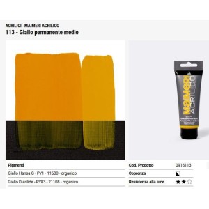 113 Giallo permanente medio - Maimeri acrilico