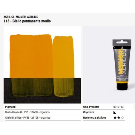 113 Giallo permanente medio - Maimeri acrilico
