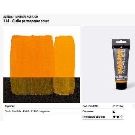 114 Giallo permanente scuro - Maimeri acrilico