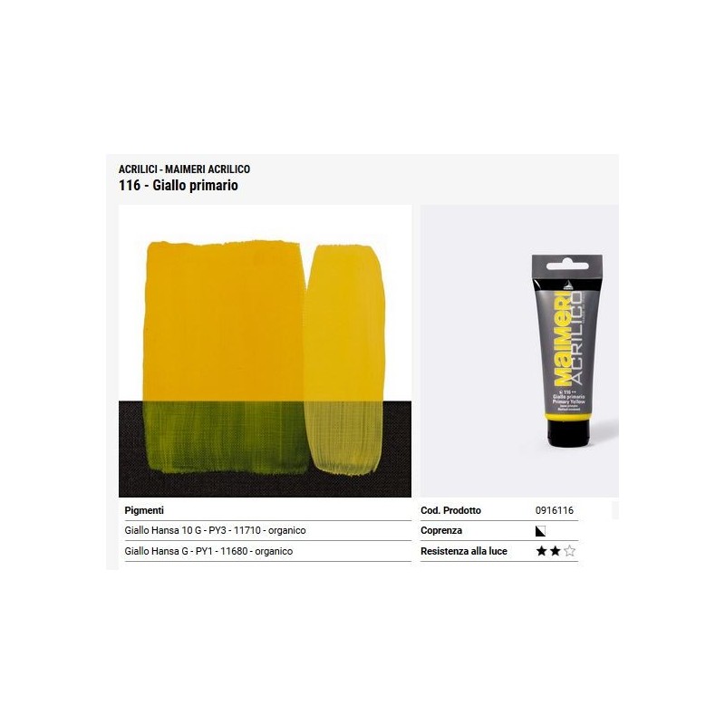 116 Giallo primario - Maimeri acrilico