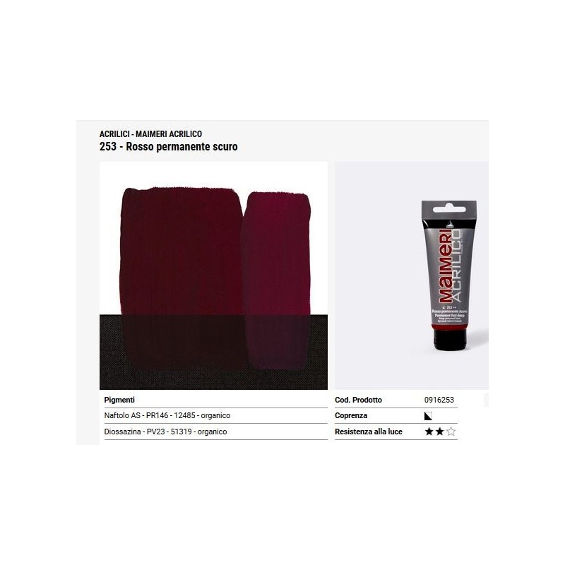 253 Rosso permanente scuro - Maimeri acrilico