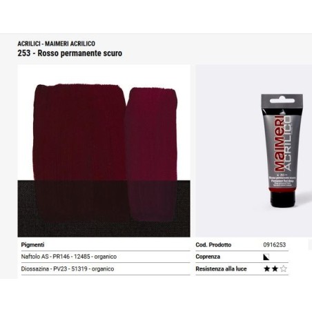 253 Rosso permanente scuro - Maimeri acrilico