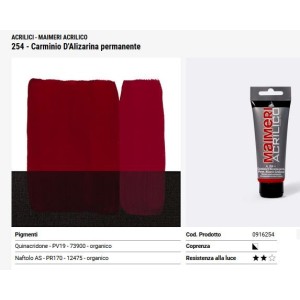 254 Carminio d'Alizarina permanente - Maimeri acrilico