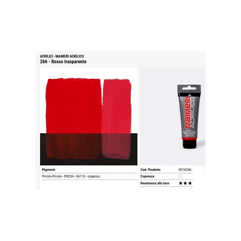 266 Rosso trasparente - Maimeri acrilico