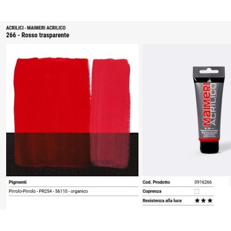 266 Rosso trasparente - Maimeri acrilico