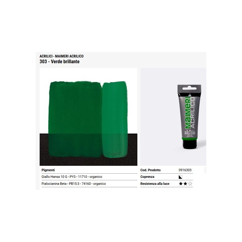 303 Verde brillante - Maimeri acrilico