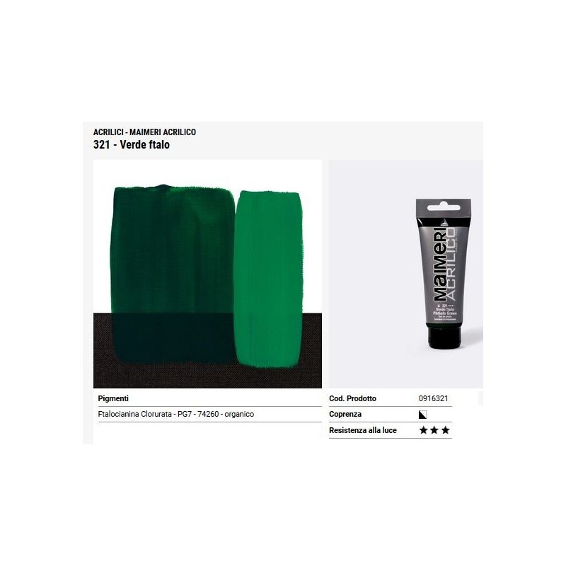 321 Verde ftalo - Maimeri acrilico