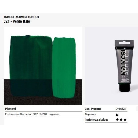 321 Verde ftalo - Maimeri acrilico