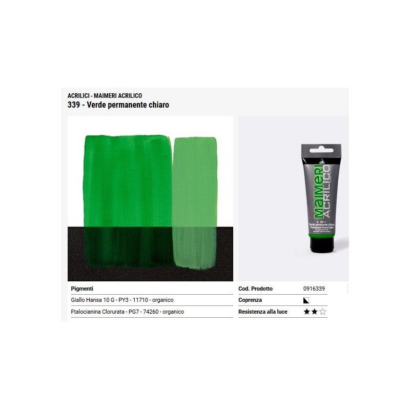339 Verde permanente chiaro - Maimeri acrilico