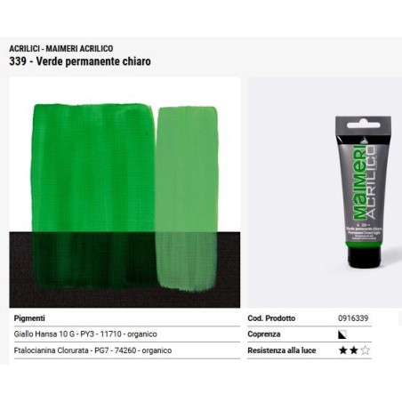 339 Verde permanente chiaro - Maimeri acrilico
