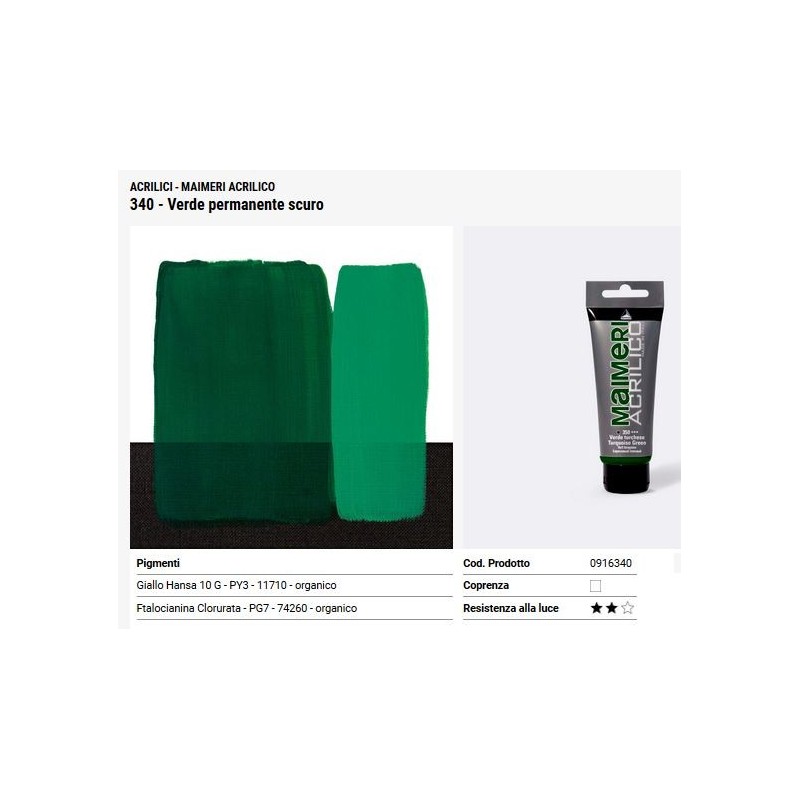 340 Verde permanente scuro - Maimeri acrilico
