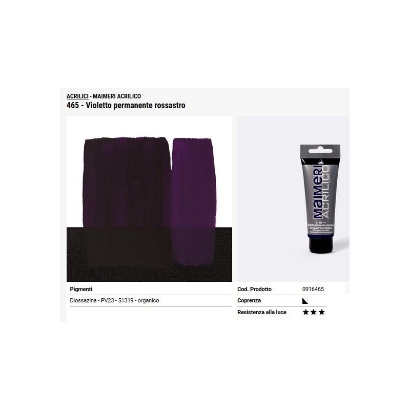 465 Violetto permanente rossastro - Maimeri acrilico