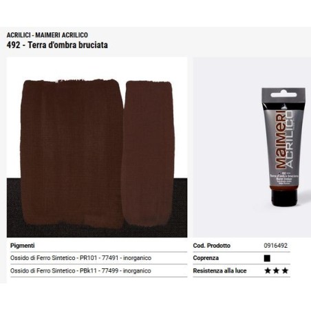 492 Terra d'ombra bruciata - Maimeri acrilico