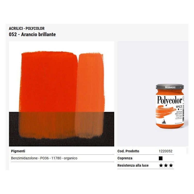 052 Arancio Brillante - Maimeri Polycolor