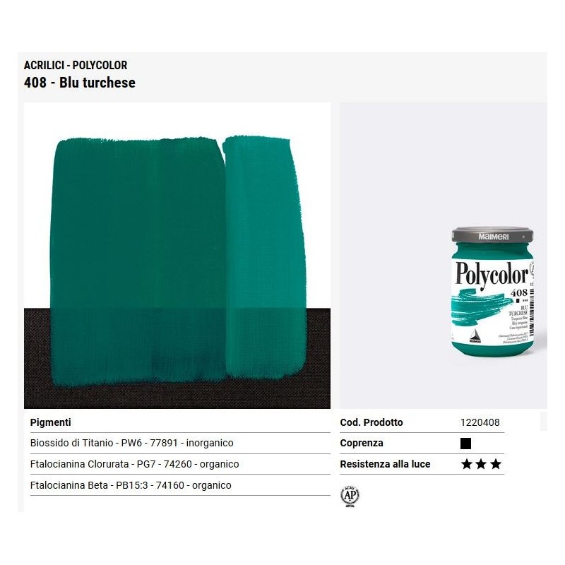 408 Blu turchese - Maimeri Polycolor
