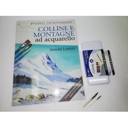 Pacco Acquarelli 1 - Libro " colline e montagne" e set 12 acquarelli