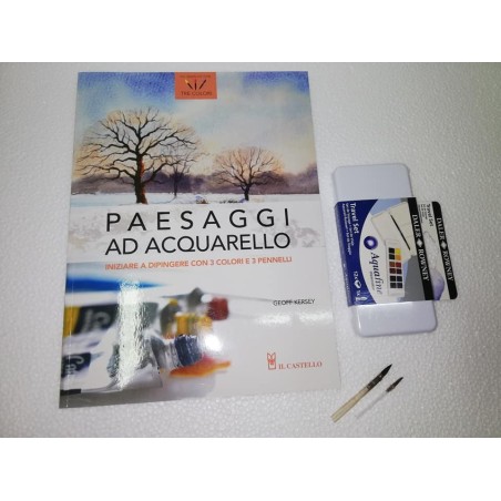 Pacco Acquarelli 2 - Libro " paesaggi ad acquarello" e set 12 acquarelli