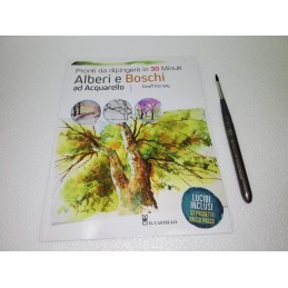 Pacco Acquarelli 5 - Libro " Alberi e Boschi" e pennello speciale da Viaggio