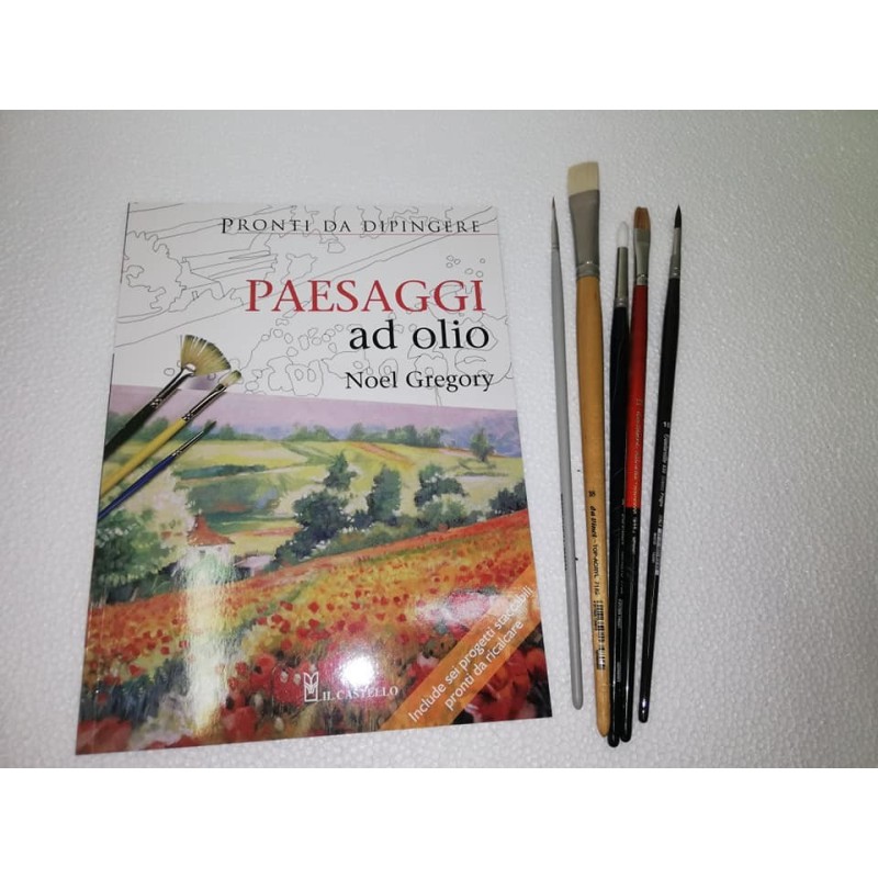 Pacco Olio 1 - Libro " Paesaggi ad Olio" e pennelli