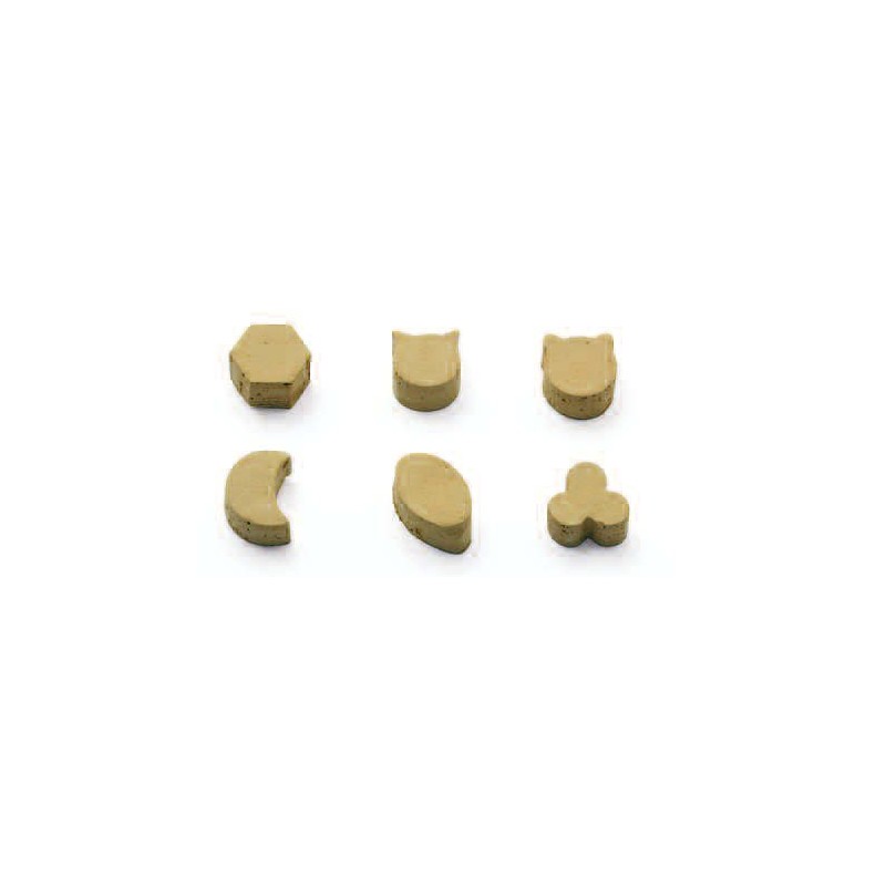 BZ2347 Fustelle varie forme 6 pz - h. cm.4, foro cm.1