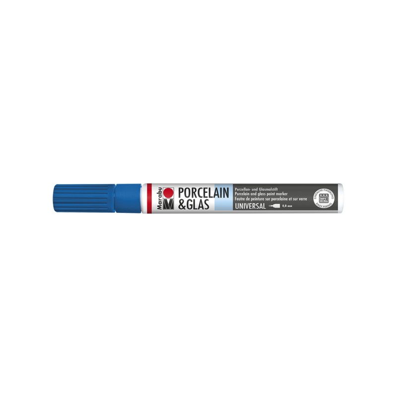 Marabu Blu genziana 142 - Porcelain & Glass Painter, punta 0,8 mm