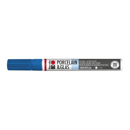 Marabu Blu genziana 142 - Porcelain & Glass Painter, punta 1-2 mm
