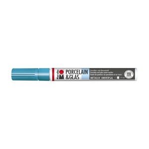 Marabu Petrolio metallizzato 792 - Porcelain & Glass Painter, punta 1-2 mm