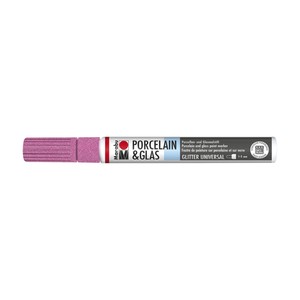Marabu Rosa glitter 533 - Porcelain & Glass Painter, punta 1-2 mm