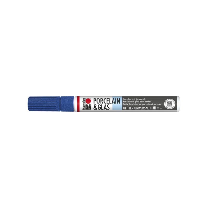 Marabu Zaffiro glitter 594 - Porcelain & Glass Painter, punta 1-2 mm