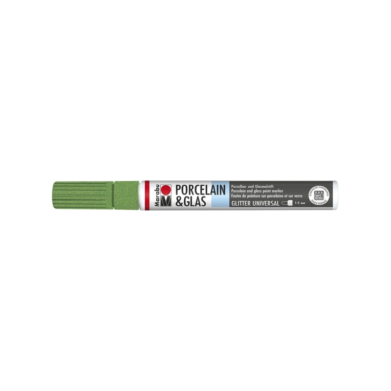 Marabu Peridoto glitter 563 - Porcelain & Glass Painter, punta 1-2 mm