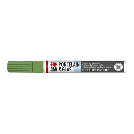 Marabu Peridoto glitter 563 - Porcelain & Glass Painter, punta 1-2 mm