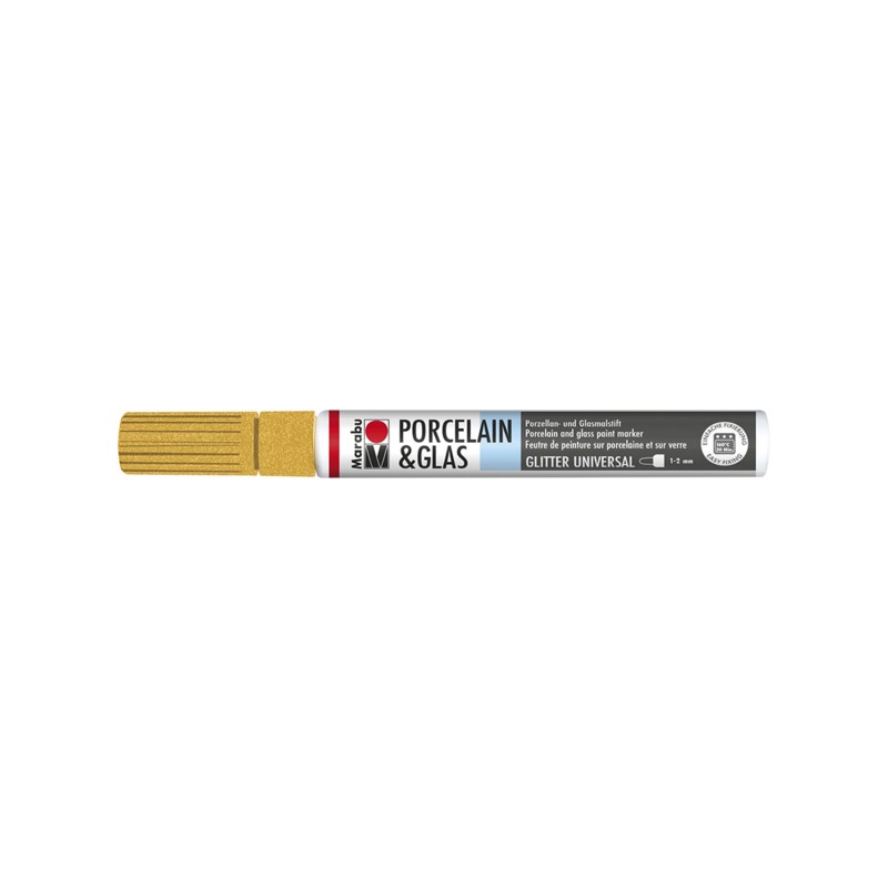 Marabu Oro glitter 584 - Porcelain & Glass Painter, punta 1-2 mm