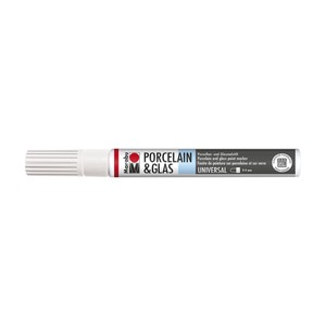 Marabu Bianco 070 - Porcelain & Glass Painter, punta 2-4 mm
