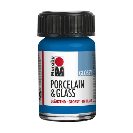 Marabu Blu genziana 057 - Porcelain & Glass Glossy 15 ml