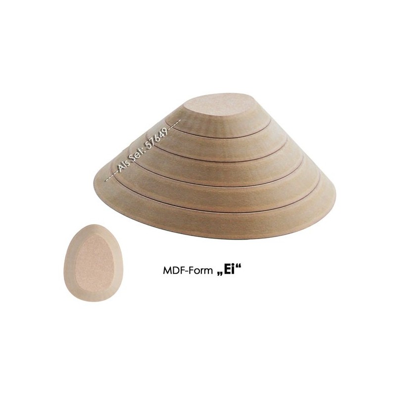 JK57649 Set 5 sagome in MDF per modanatura "ovalizzata"