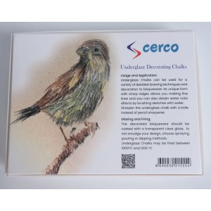 Cerco Underglaze Decorating Chalks, istruzioni d'uso (retro confezione)