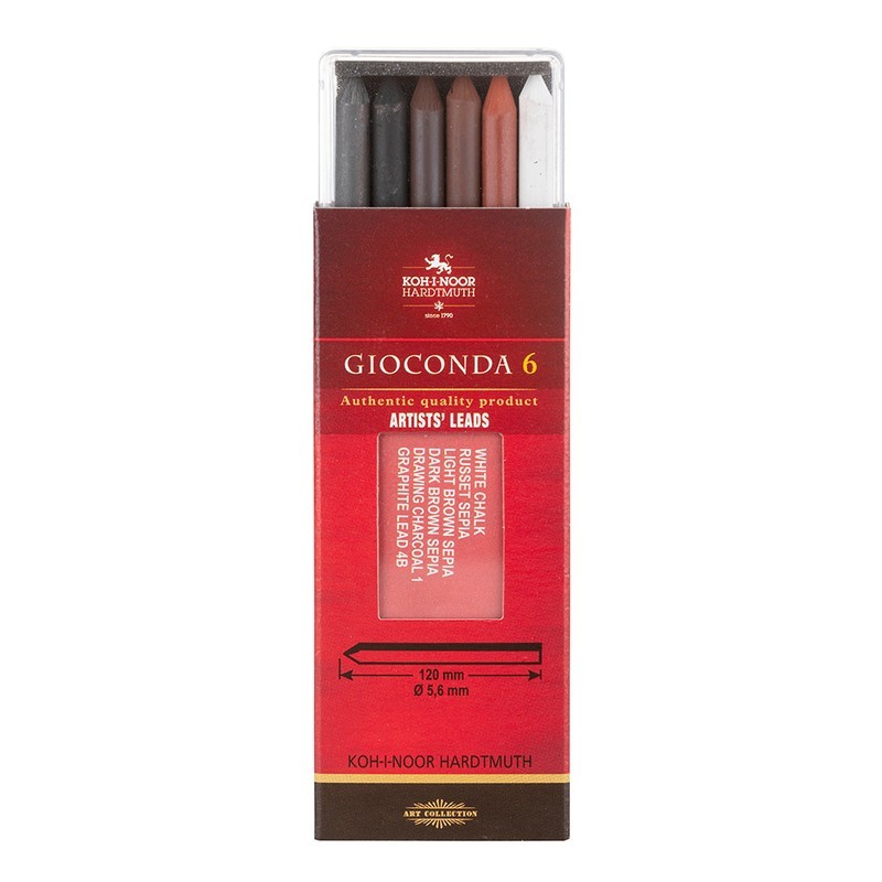 Astuccio 6 mine assortite per artisti mm 120x5,6 - set 2 - Koh-I-Noor Gioconda