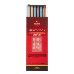 Astuccio 6 mine assortite colori metallizzati mm 120x5,6 - Koh-I-Noor Gioconda