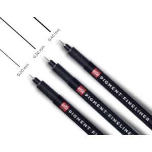 Set 3 pennarelli Pigment Fineliner TALENS, punte 0,2-0,3-0,4 mm