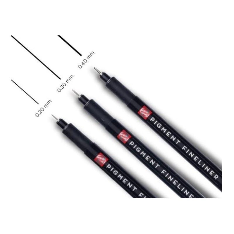 Set 3 pennarelli Pigment Fineliner TALENS, punte 0,2-0,3-0,4 mm