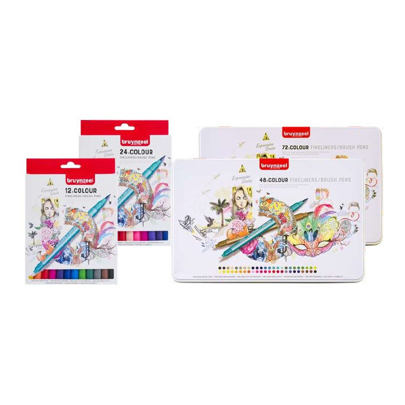 Brush Fineliner Set 12 pz - BRUYNZEEL - Mondo Ceramica