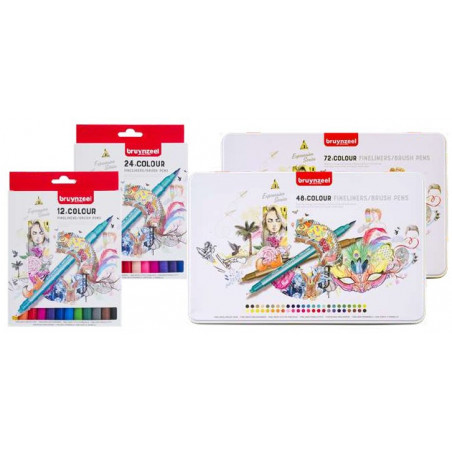 Brush Fineliner Set 24 pz - BRUYNZEEL - Mondo Ceramica