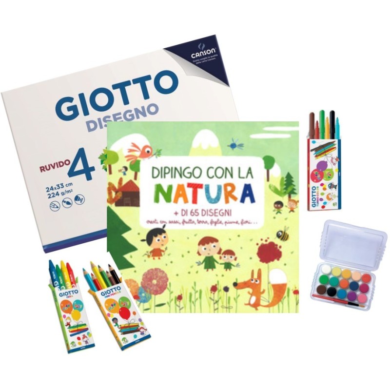 Libro e colori "DIPINGO con LA NATURA"