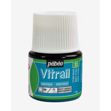 55 Blu Cian Vitrail Trasparente - Pébéo