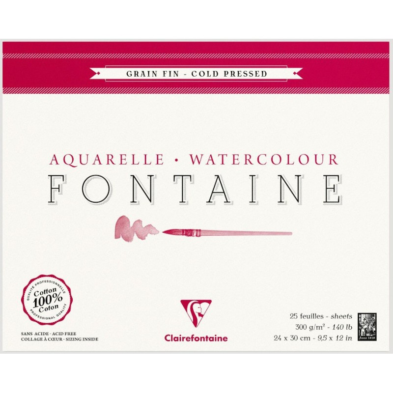 Aquarelle Watercolour Fontaine - CLAIREFONTAINE