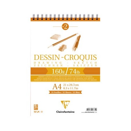 Dessin-croquis 160g 35 fogli - CLAIREFONTAINE