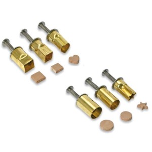 BZ2429 Fustelle Maxi varie forme 6 pz - h. cm.7,5, foro cm.2/2,5