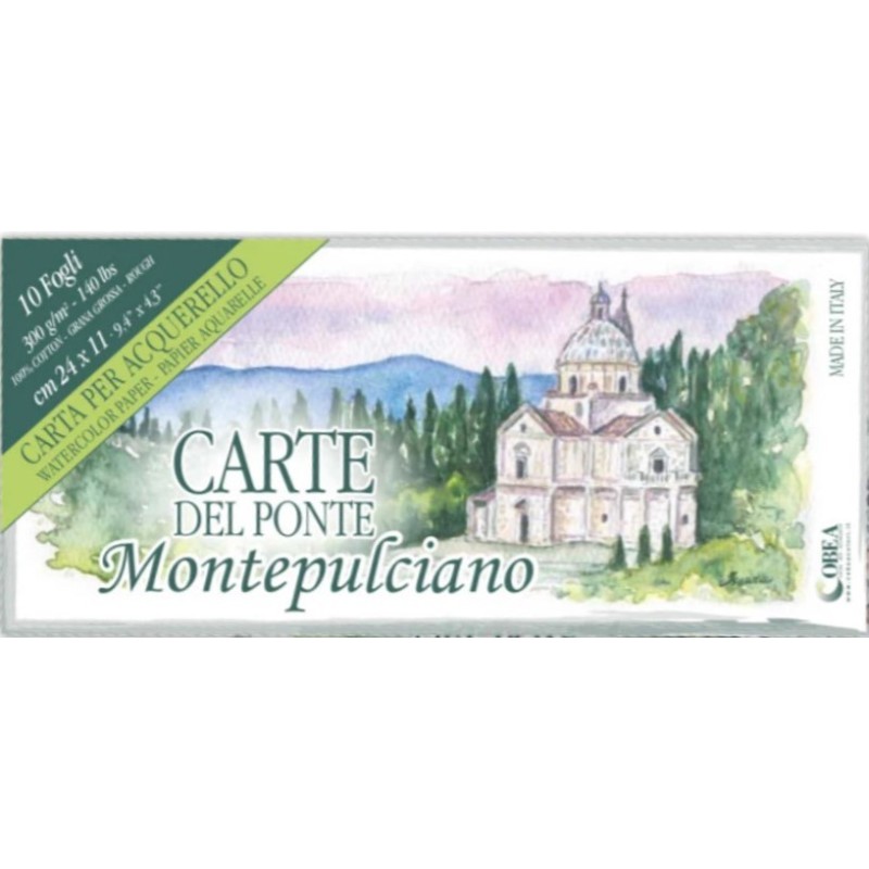 Album per acquerello Cm.24x11 MONTEPULCIANO - CARTA DEL PONTE 300 g/m^2