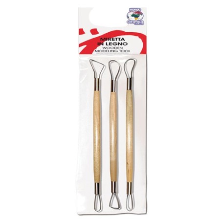 CW11359 Busta 3 mirette in legno e acciaio cm.20