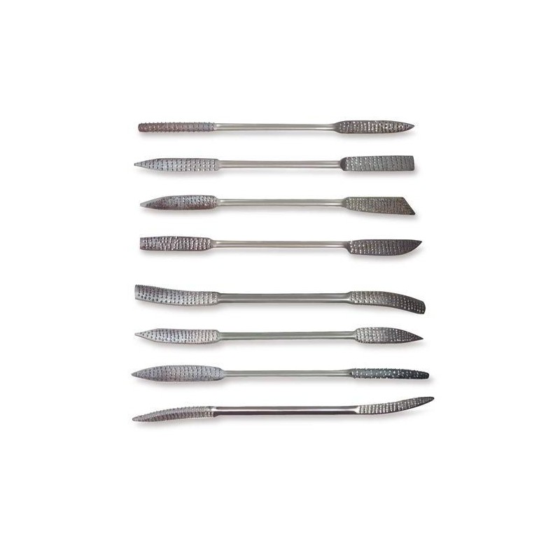 CW05223 Set 8 raspe in metallo cm.20